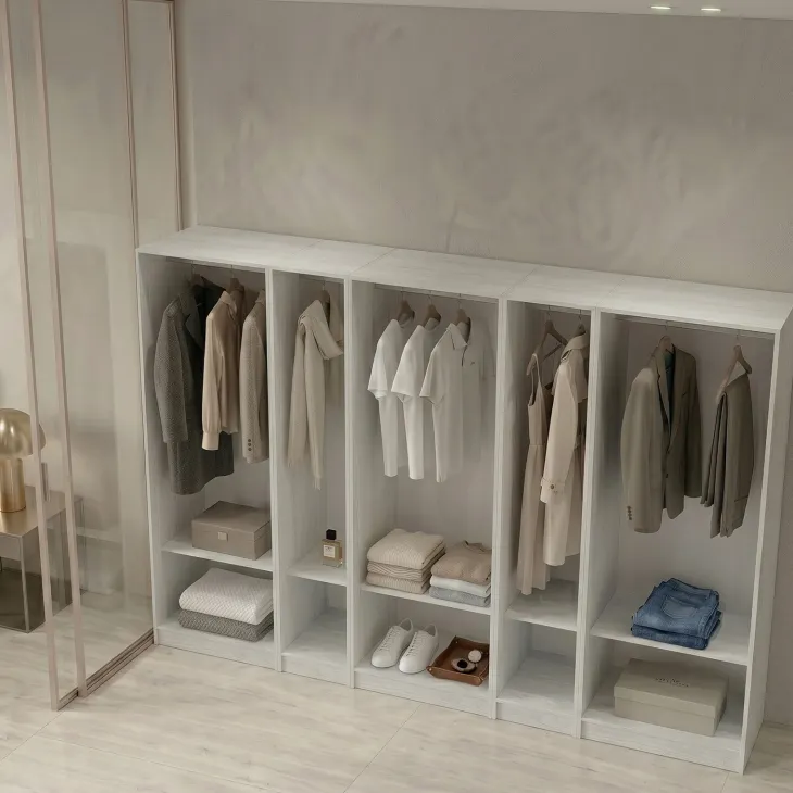 Cabina armadio 320x201h cm con appendiabiti bianco frassinato Dulcinea