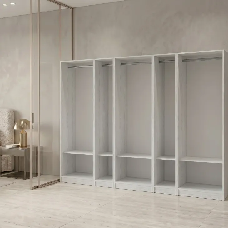 Cabina armadio 320x201h cm con appendiabiti bianco frassinato Dulcinea