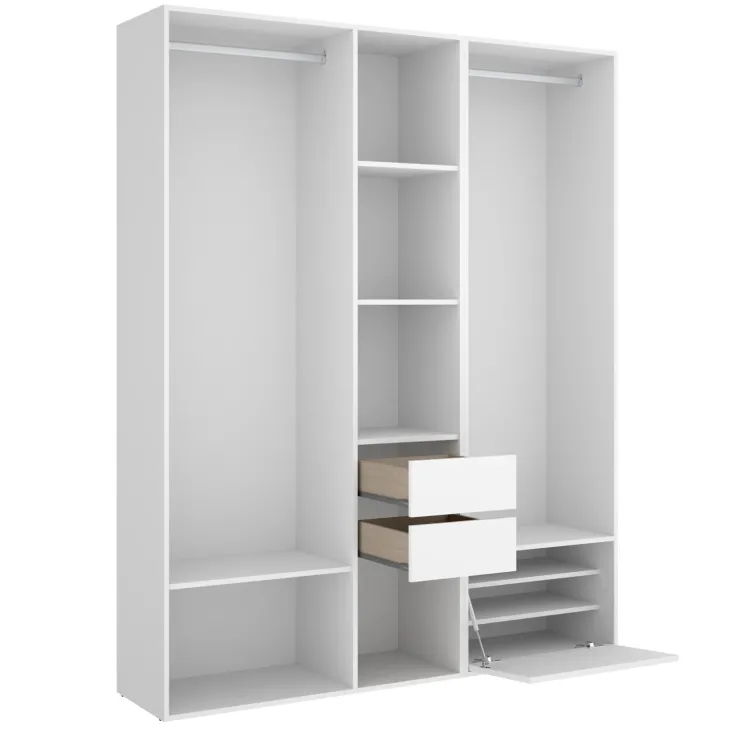 Cabina armadio 158x205h cm con 2 cassetti e scarpiera bianco rovere Vixa