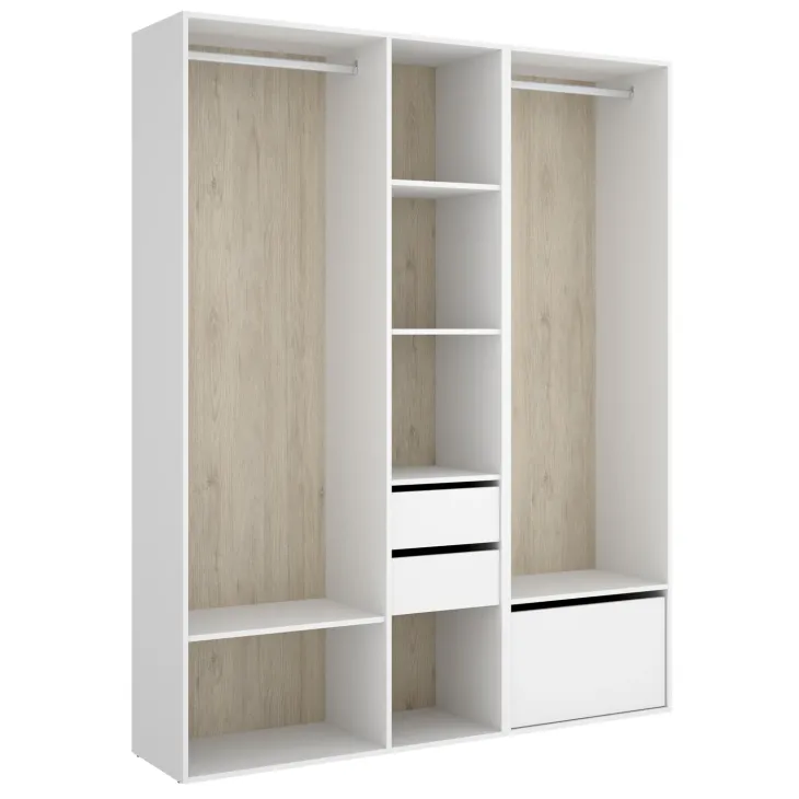 Cabina armadio 158x205h cm con 2 cassetti e scarpiera bianco rovere Vixa