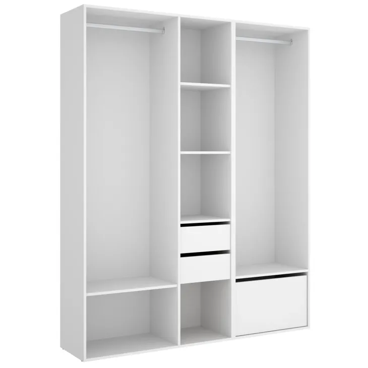 Cabina armadio 158x205h cm con 2 cassetti e scarpiera bianco rovere Vixa