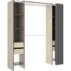 Cabina armadio 179x205h cm con cassetti moderno aperto rovere e grafite Loder