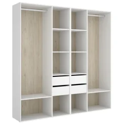 Cabina armadio 196x205h cm con 4 cassetti bianco rovere Vixa
