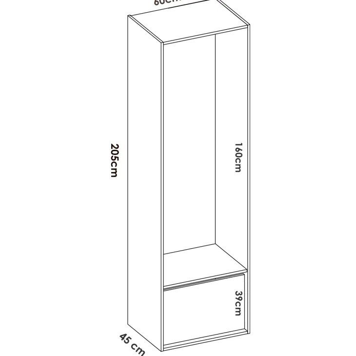 Cabina armadio 120x205h cm con scarpiera bianco rovere Vixa