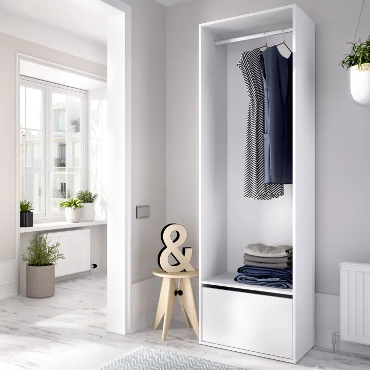 Cabina armadio 60x205h cm con scarpiera bianco rovere Vixa