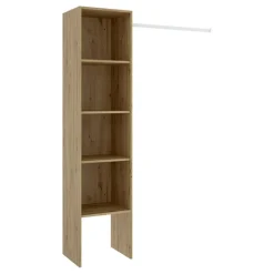 Cabina armadio 138x185h cm 4 ripiani con appendiabiti rovere noce Fernando