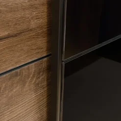 Camera completa con letto matrimoniale 160x200cm rovere scuro nero lucido Cortina Gihome®
