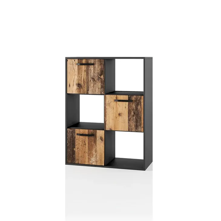 Camera da letto completa 2 letti singoli grafite rovere rustico Fada