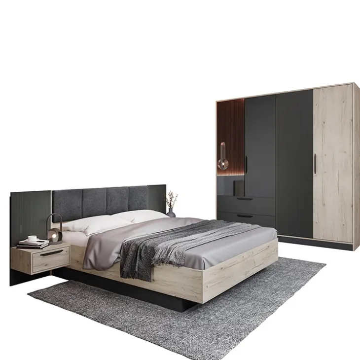 Camera da letto matrimoniale completa rovere antracite opaco Urbino