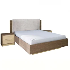 Camera da letto matrimoniale completa rovere chiaro e rovere scuro Pitigliano