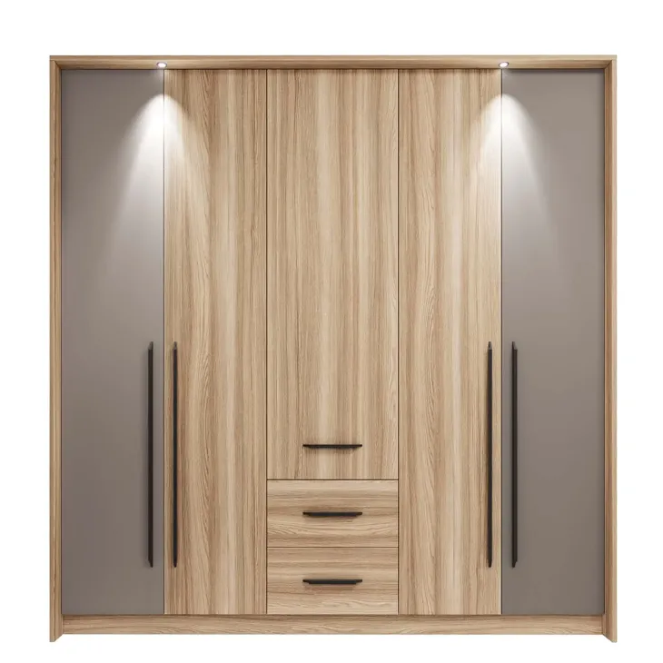 Camera da letto matrimoniale completa moderna rovere tortora Amelia