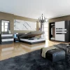 Camera da letto moderna completa matrimoniale nero bianco lucido Dallas