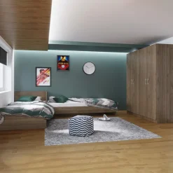 Camera doppio letto completa moderna noce Malcom