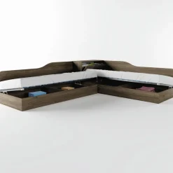 Camera doppio letto completa design noce Caronte
