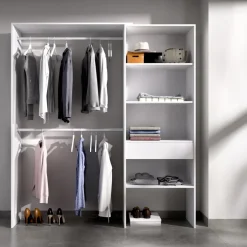 Cameretta bambini completa letto con cassettoni comodino e cabina armadio bianco rovere Bellix