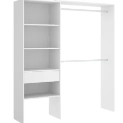 Cameretta bambini completa letto con cassettoni comodino e cabina armadio bianco rovere Bellix