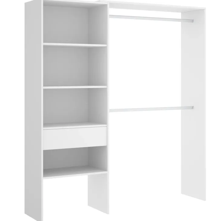 Cameretta bambini completa letto con cassettoni comodino e cabina armadio bianco rovere Bellix