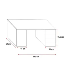 Cameretta bambini completa 2 letti singoli bianco rosa Diego Gihome®