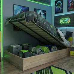 Cameretta bambini rovere verde mela grafite armadio letto comodino cassettiera scrivania Cooper