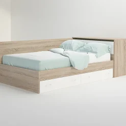 Cameretta completa con letto una piazza e mezza, comò e armadio 3 ante rovere bianco Cesare