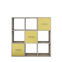 Cameretta completa letto singolo con letto estraibile e cassetti bianco frassinato giallo Bra