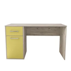 Cameretta completa letto singolo con letto estraibile e cassetti bianco frassinato giallo Bra