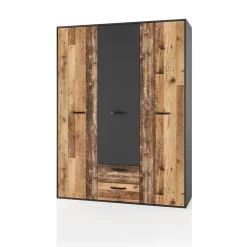 Cameretta completa singola grafite rovere rustico Fada
