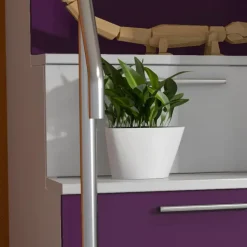 Cameretta con soppalco 2 letti singoli bianca viola Enrico Gihome®