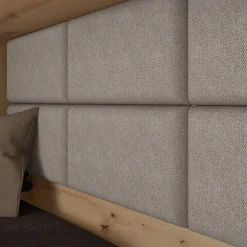 Cameretta letto singolo con letto estraibile e armadio a ponte rovere rustico marrone bianco lucido Dania