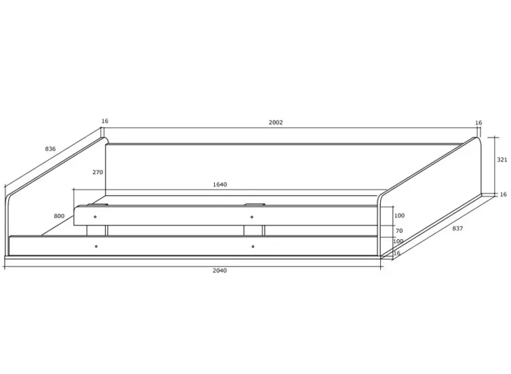 Cameretta 204x120cm bambini completa sinistra 1 letto singolo rovere miele bianco frassinato Dollie Gihome®