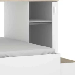 Cameretta 255x112cm bambini 2 letti reversibile rovere bianco a soppalco Sole