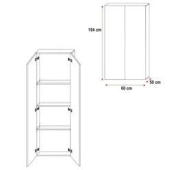 Cameretta 324x86cm completa 2 letti singoli bianco grigio Diego Gihome®