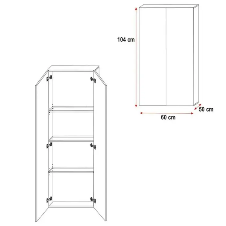 Cameretta 324x86cm completa 2 letti singoli bianco grigio Diego Gihome®