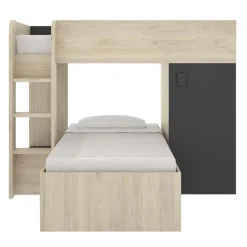 Cameretta 255x109cm 2 letti a soppalco reversibile rovere grafite Sole