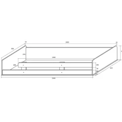 Cameretta 204x120cm 1 letto singolo completa destra bambini bianco pino grafite Dollie Gihome®