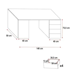 Cameretta 254x120cm 1 letto soppalco cashmere bianco lucido Simone
