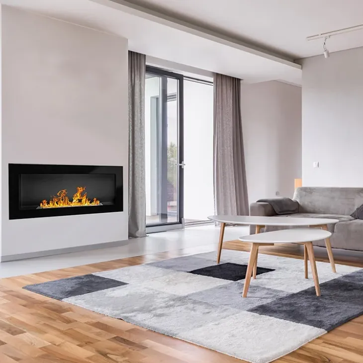 Caminetto 90x40cm bioetanolo nero opaco Denny Gihome®