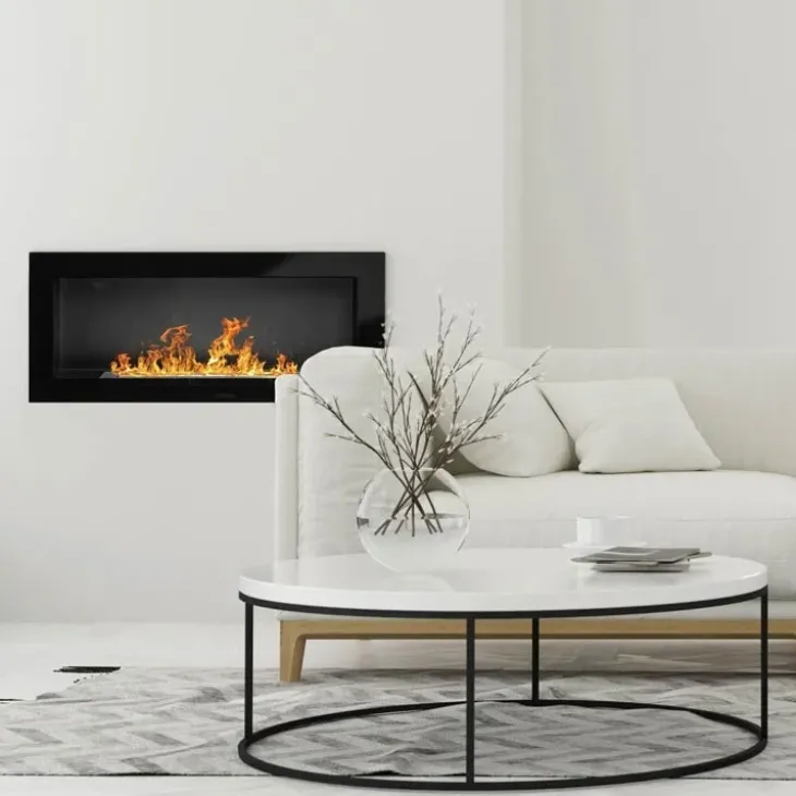 Caminetto 90x40cm bioetanolo nero opaco Denny Gihome®