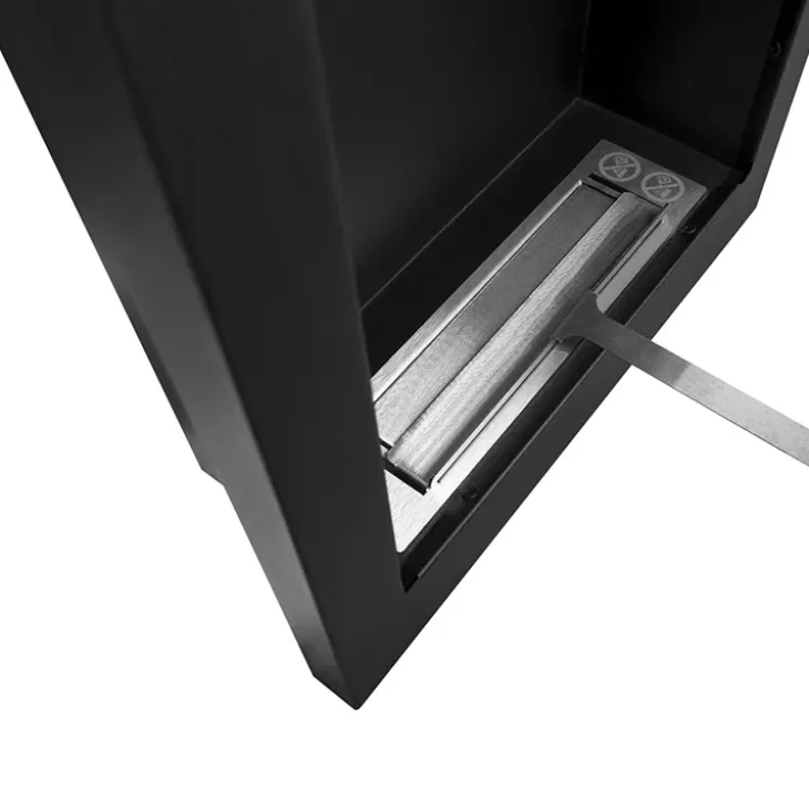 Caminetto 39x61h cm bioetanolo da parete acciaio nero Bernina
