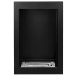 Caminetto 39x61h cm bioetanolo da parete acciaio nero Bernina