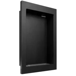 Caminetto 39x61h cm bioetanolo da parete acciaio nero Bernina