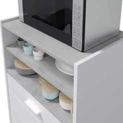 Carrello da cucina 59x92h cm con ruote bianco opaco cemento Comer