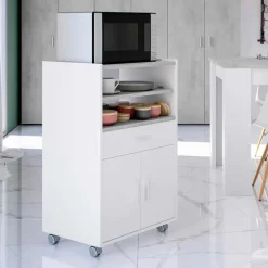 Carrello da cucina 59x92h cm con ruote bianco opaco cemento Comer