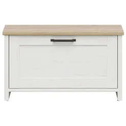 Cassapanca scarpiera 85x49h cm 1 anta bianco frassinato Lars