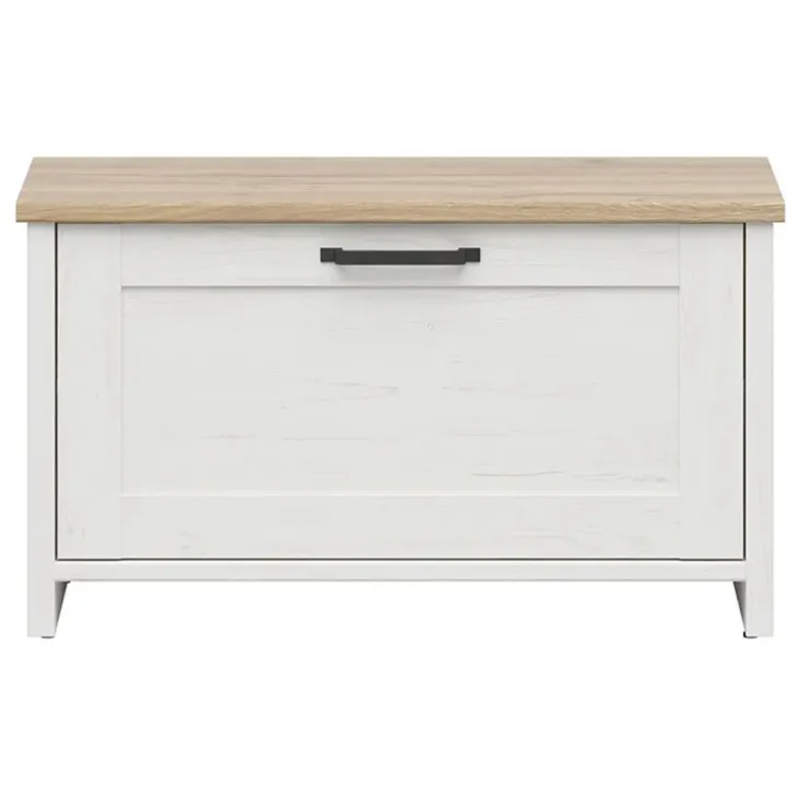 Cassapanca scarpiera 85x49h cm 1 anta bianco frassinato Lars