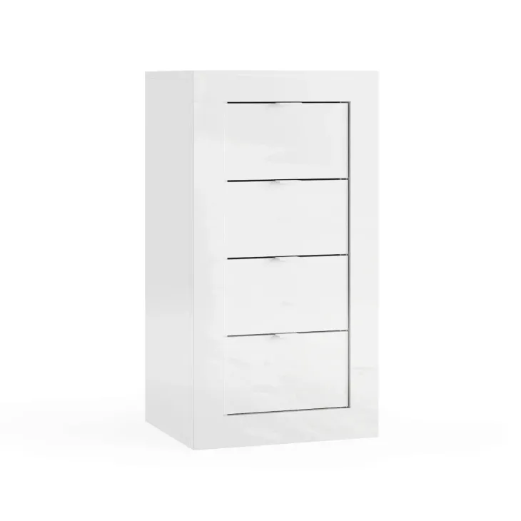 Cassettiera bagno 42x78h cm 4 cassetti bianco lucido Turny
