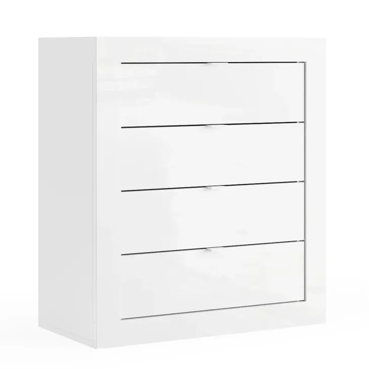 Cassettiera bagno 70x78h cm 4 cassetti bianco lucido Turny