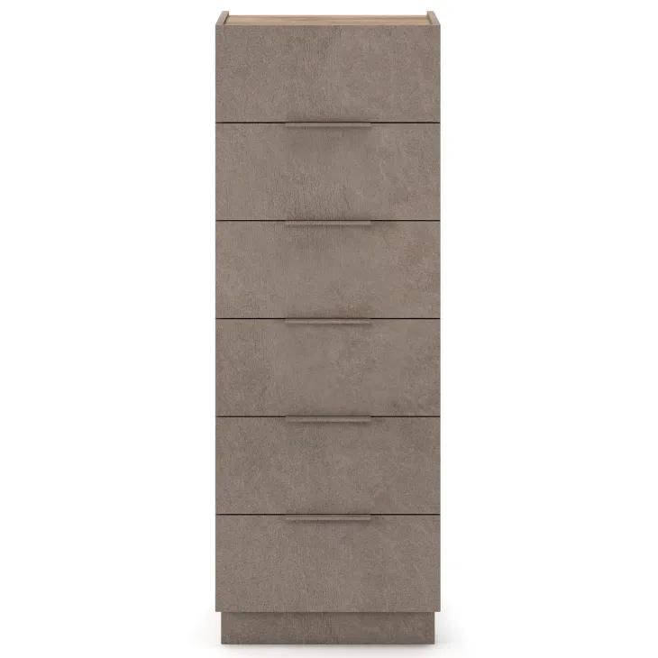 Cassettiera multifunzione 50x138h cm 6 cassetti marrone bronzo rovere scuro Silky