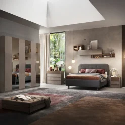 Cassettiera multifunzione 52x138h cm 6 cassetti marrone bronzo rovere scuro Riace