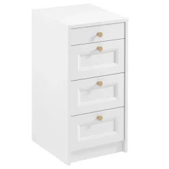 Cassettiera shabby 40x76h cm 4 cassetti bianco Shubo